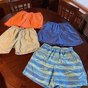 4 Pair Men’s Swim Trunks- Gently worn. 2-Columbia, 1-Aftco and 1-Southern Marsh.